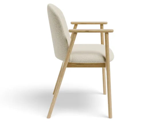 Lina Armchair - Natural - Ivory Cream Fabric