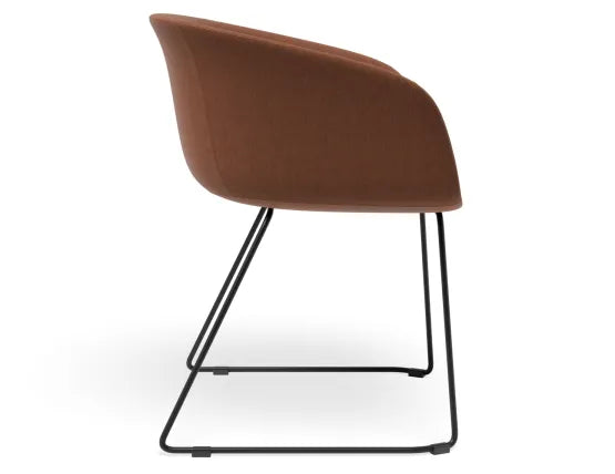Lonsdale Armchair - Sled - Terracotta Brown Fabric