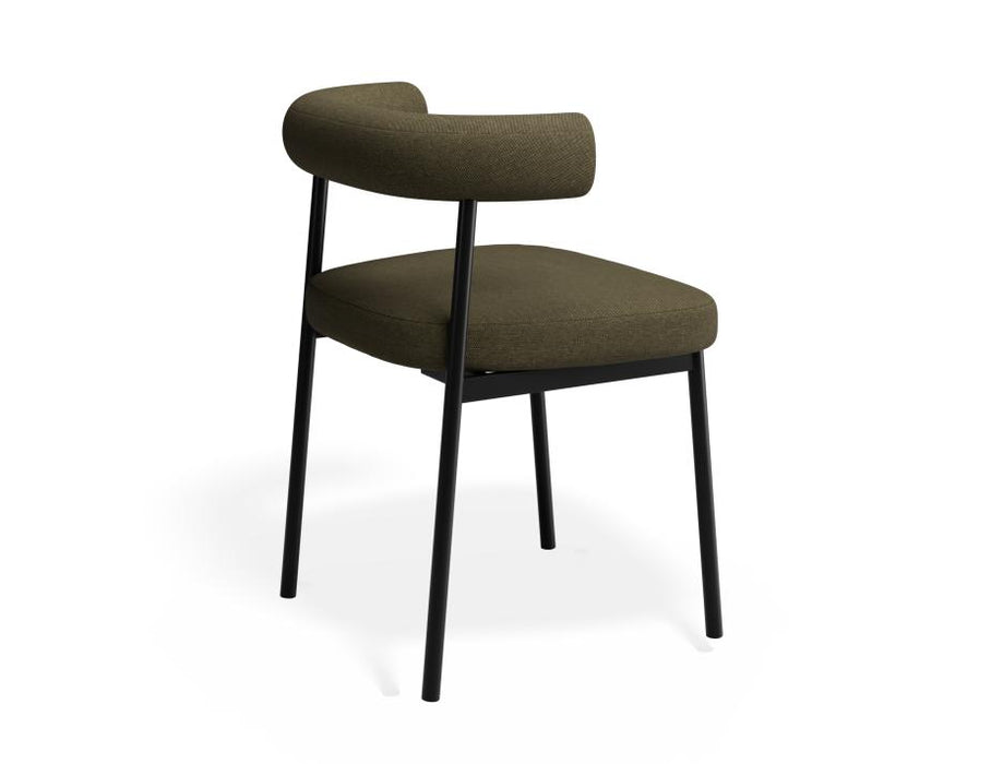 Marlowe Dining Chair - Black Legs - Forest Green Fabric