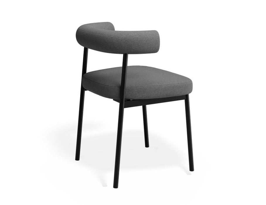 Marlowe Dining Chair - Black Legs - Soho Grey Fabric