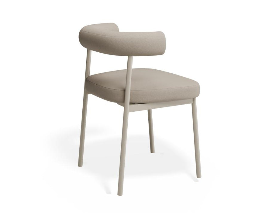 Marlowe Dining Chair - Grey Legs - Fawn Beige Fabric