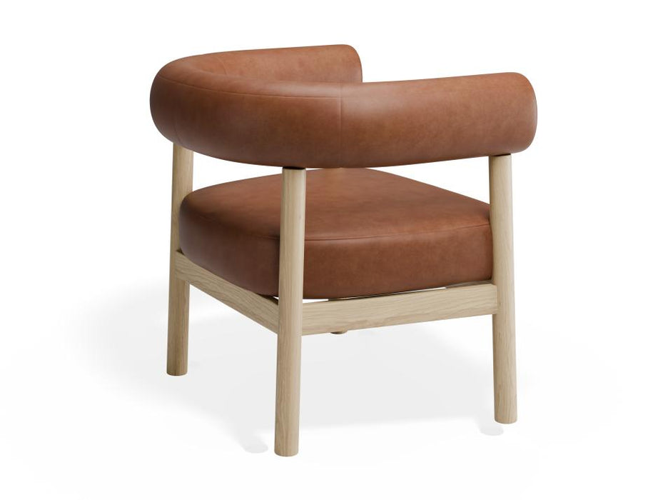 Marlowe Occasional Chair - Natural Oak Legs - Retro Brandy PU
