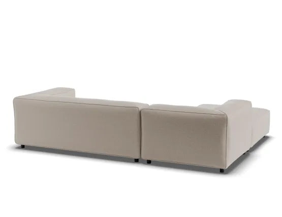 Nolia Modular Sofa - 3 Seater with Ottoman - Beige - 3 Seater with Left Ottoman, 104cm W