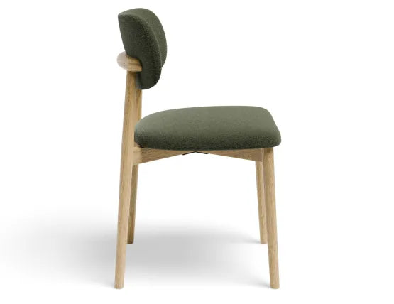 Oskar Dining Chair - Natural - Hunter Green Fabric