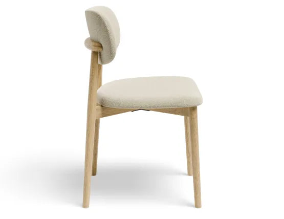 Oskar Dining Chair - Natural - Ivory Cream Fabric