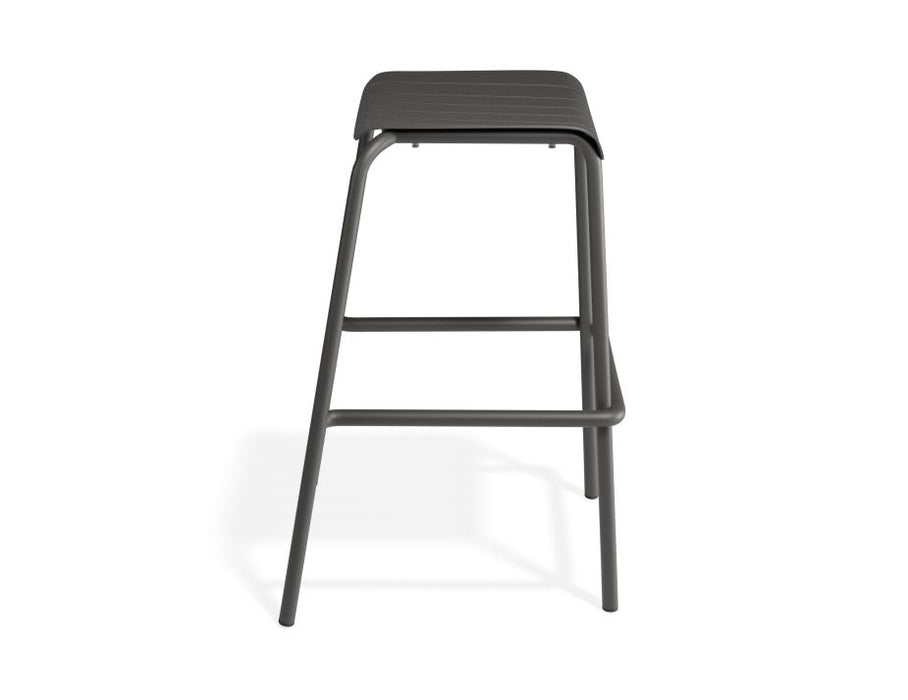 Roku Outdoor Backless Bar Stool in Matt Charcoal