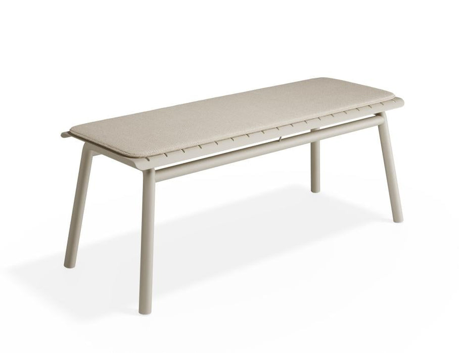 Roku Bench 120cm - Outdoor - Latte - Bench with Sandy Grey Cushion