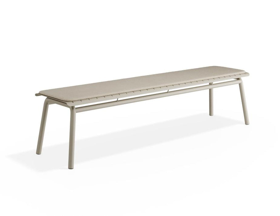 Roku Bench 190cm - Outdoor - Latte - Bench with Green Cushion