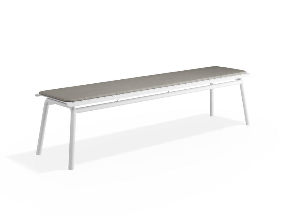 Roku Bench 190cm - Outdoor - White - Bench with Husk Cushion