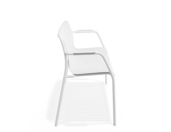 Roku Garden Bench 125cm - Outdoor - White - Chair Only, Aluminium