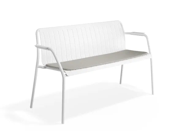 Roku Garden Bench 125cm - Outdoor - White - Chair Only, Aluminium