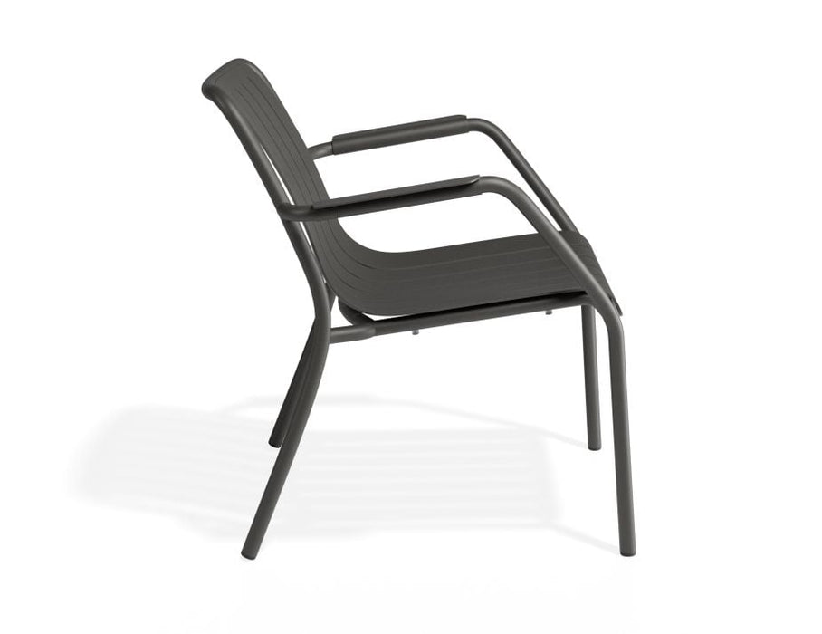 Roku Lounge Chair - Outdoor - Charcoal - Chair with Sandy Grey Cushion
