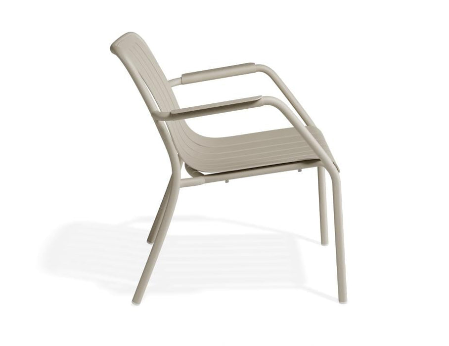 Roku Lounge Chair - Outdoor - Latte - Chair with Sandy Grey Cushion