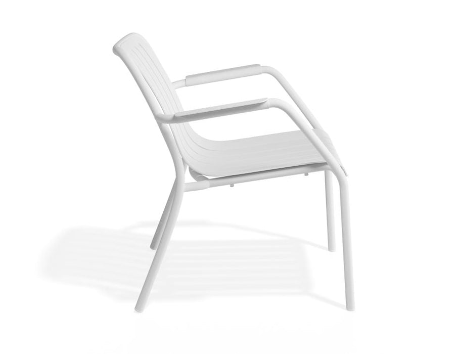 Roku Lounge Chair - Outdoor - White - Chair with Granite Grey Cushion