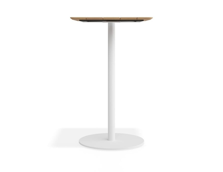 Roku High Bar Teak Table - Outdoor - Matte White - 65 x 65cm Table Top