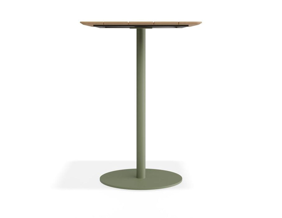 Roku High Bar Teak Table - Outdoor - Matte Eucalyptus Green - 75 x 75cm Table Top