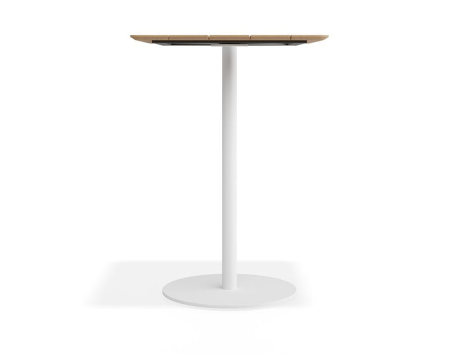 Roku High Bar Teak Table - Outdoor - Matte White - 65 x 65cm Table Top