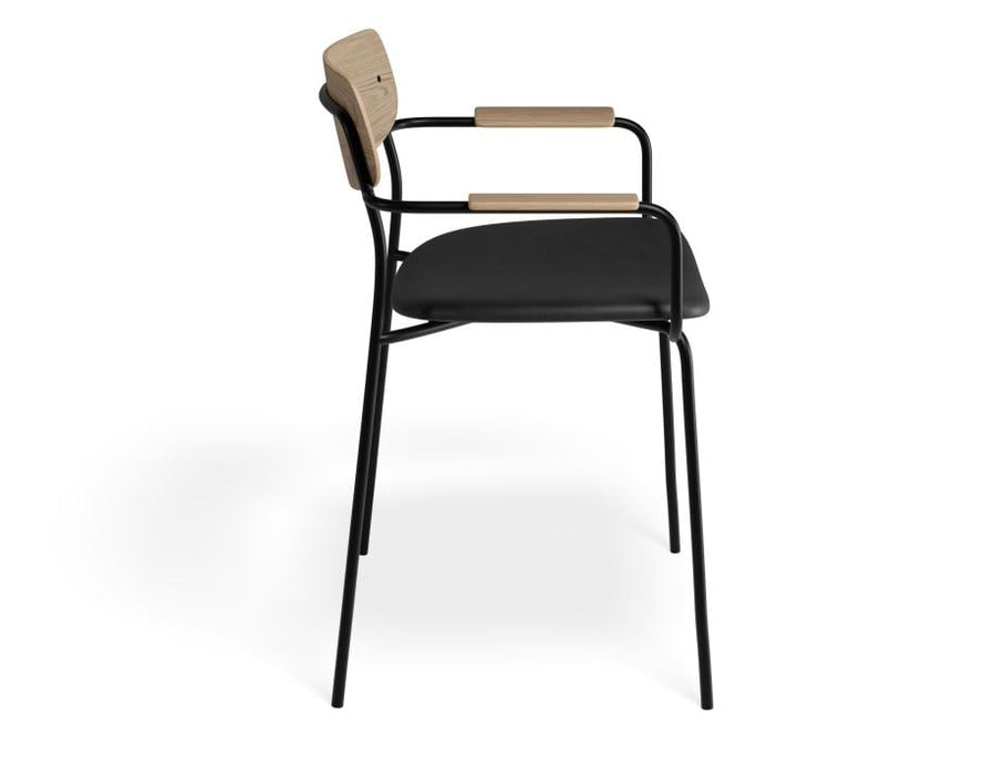 Rylie Armchair - Natural - Upholstered - Green Vintage Vegan Leather Seat