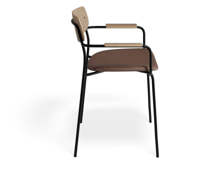 Rylie Armchair - Natural - Upholstered - Green Vintage Vegan Leather Seat