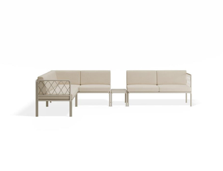 Seville Config I Corner Sofa - Latte - Outdoor - Husk Cushions