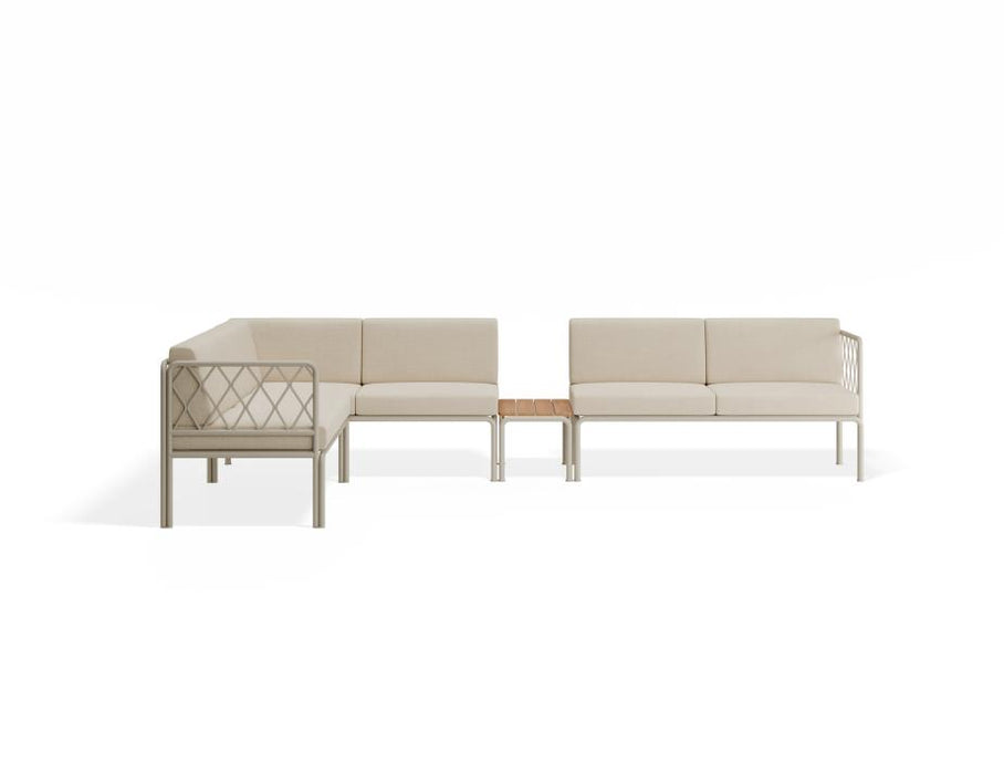 Seville Config I Corner Sofa - Latte - Outdoor - Husk Cushions