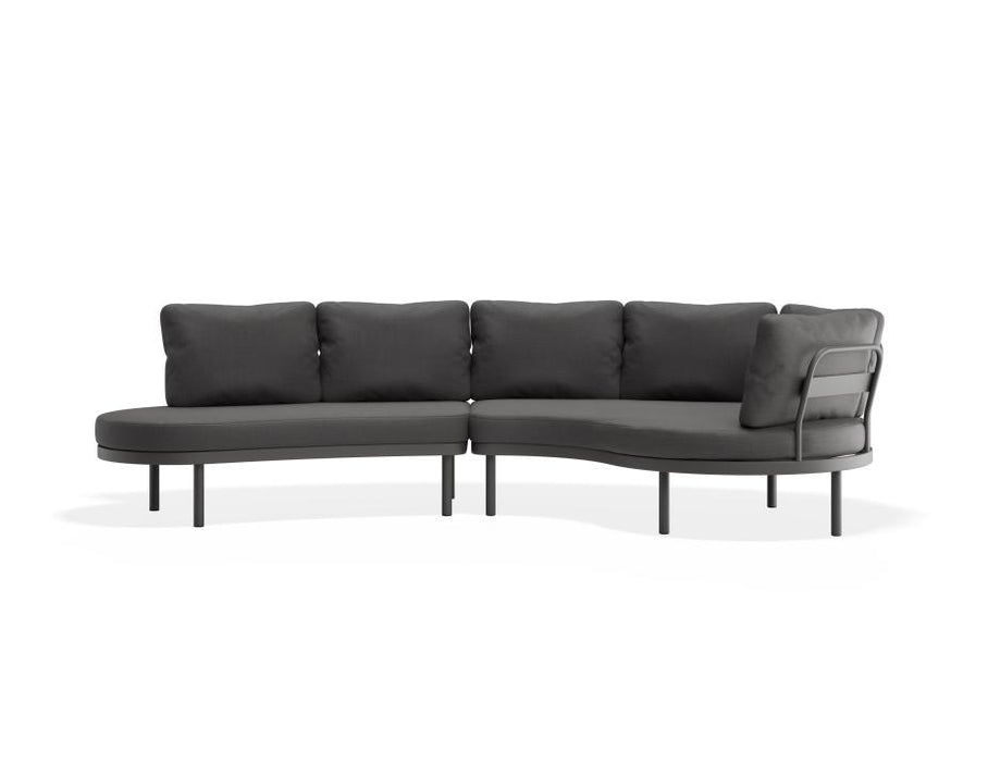 Aluna Sofa Left End Open - Charcoal - Outdoor