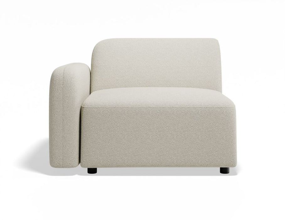 Atticus Modular Sofa Section - Left Arm - Ivory Cream Fabric