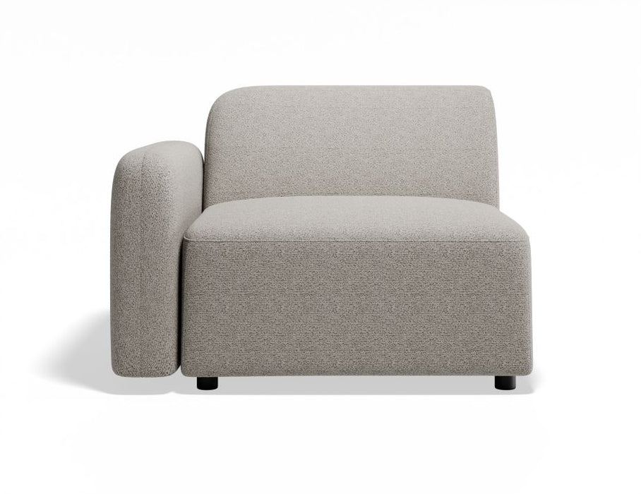 Atticus Modular Sofa Section - Left Arm - Oyster Grey Fabric