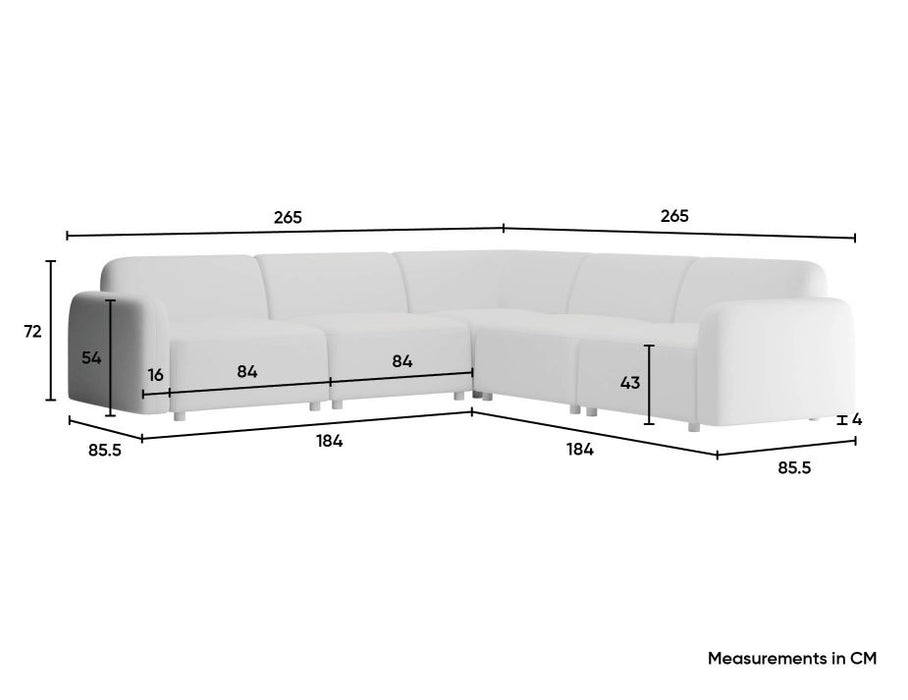 Atticus Modular Sofa - Configuration C Corner - Oyster Grey Fabric