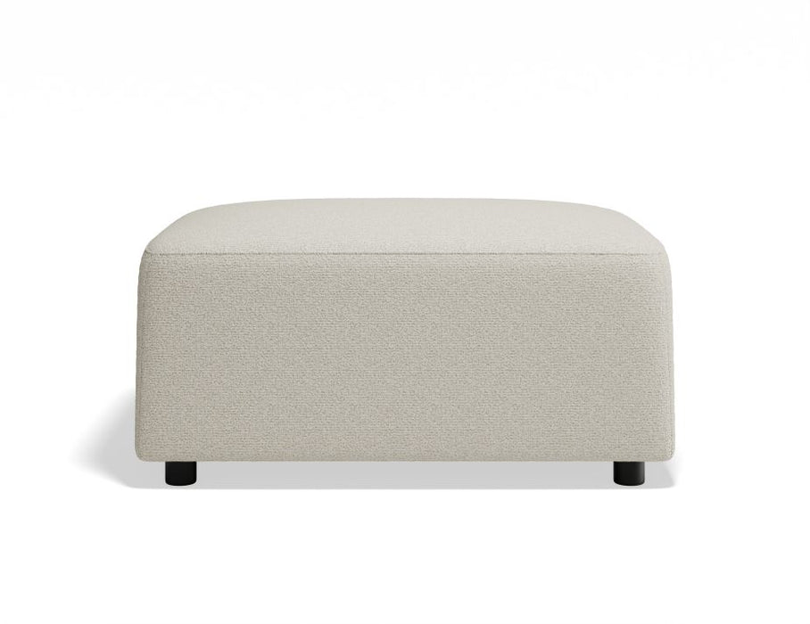 Atticus Ottoman - Ivory Cream Fabric