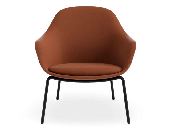 Core Lounge Chair - 4 Post Base - Terracotta Brown, Metal