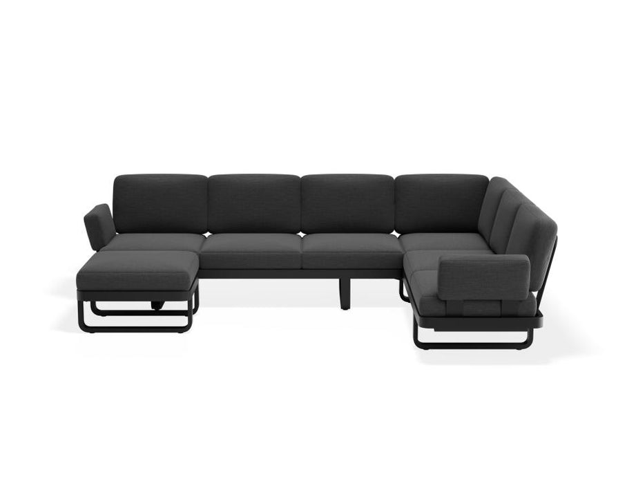 Delmar Config F - Outdoor - Charcoal - Granite Grey Cushions