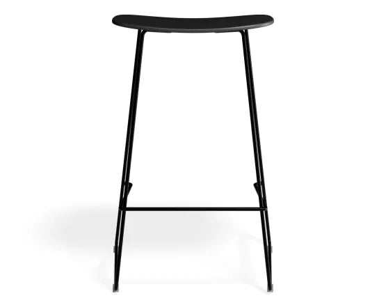 Elva Stool - Black Seat - Black Frame - 76cm (commercial Bench Height), Wood