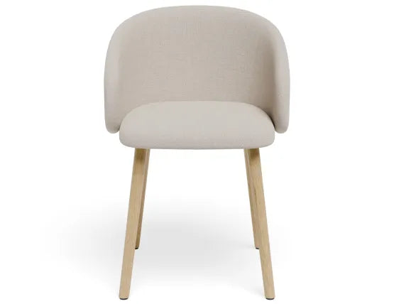 Henley Dining Chair - Timber Legs - Fawn Beige Fabric