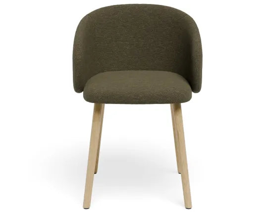Henley Dining Chair - Timber Legs - Forest Green Fabric