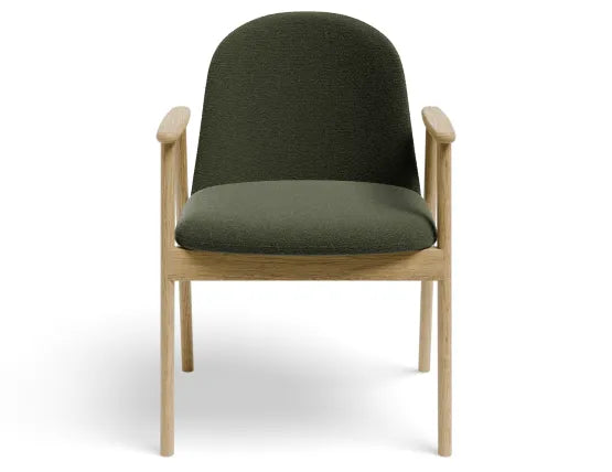 Lina Armchair - Natural - Hunter Green Fabric
