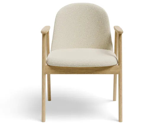 Lina Armchair - Natural - Ivory Cream Fabric