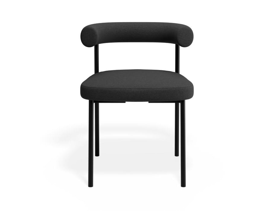 Marlowe Dining Chair - Black Legs - Anthracite Fabric