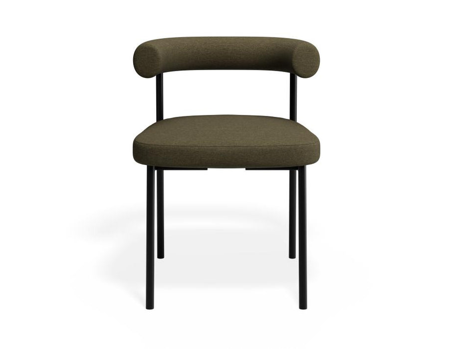Marlowe Dining Chair - Black Legs - Forest Green Fabric
