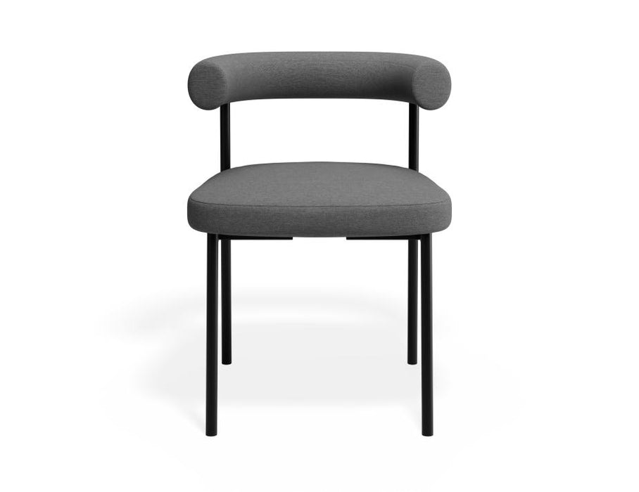 Marlowe Dining Chair - Black Legs - Soho Grey Fabric