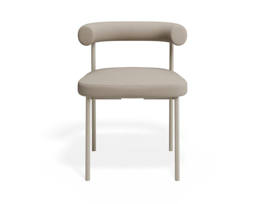 Marlowe Dining Chair - Grey Legs - Fawn Beige Fabric