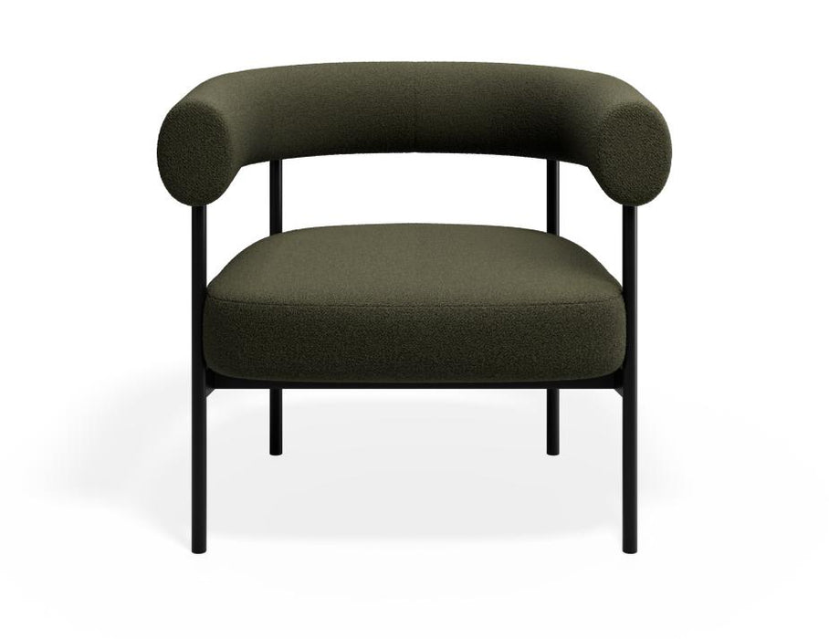 Marlowe Occasional Chair - Black Legs - Hunter Green Fabric