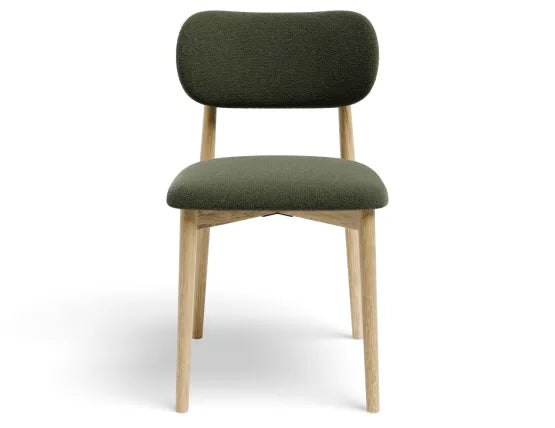 Oskar Dining Chair - Natural - Hunter Green Fabric
