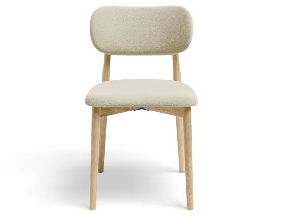 Oskar Dining Chair - Natural - Ivory Cream Fabric