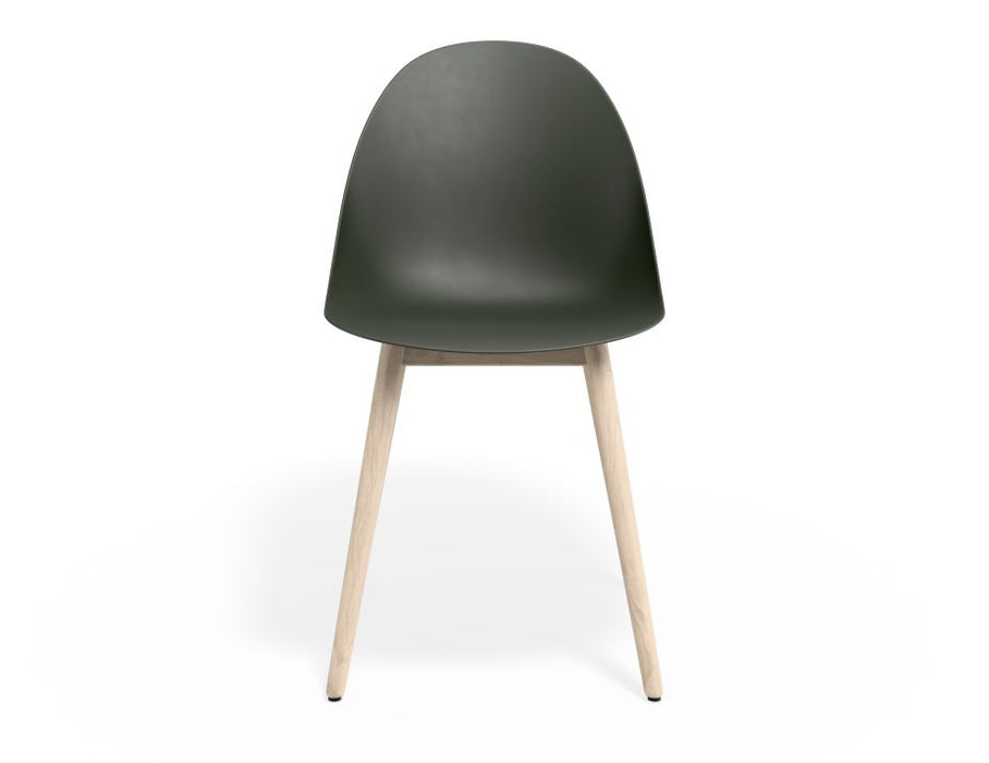 Pebble Chair Olive Green with Shell Seat - 4 Post Stackable - Black