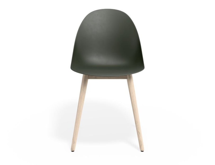 Pebble Chair Olive Green with Shell Seat - Pyramid Fixed Base - Black