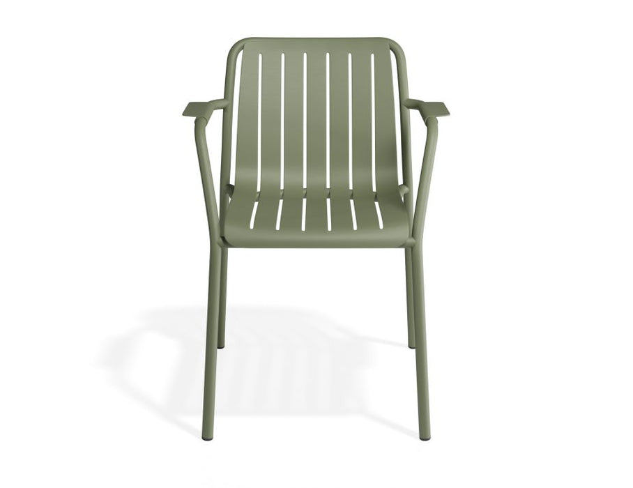 Roku Armchair - Outdoor - Eucalyptus Green - Chair with Sandy Grey Cushion