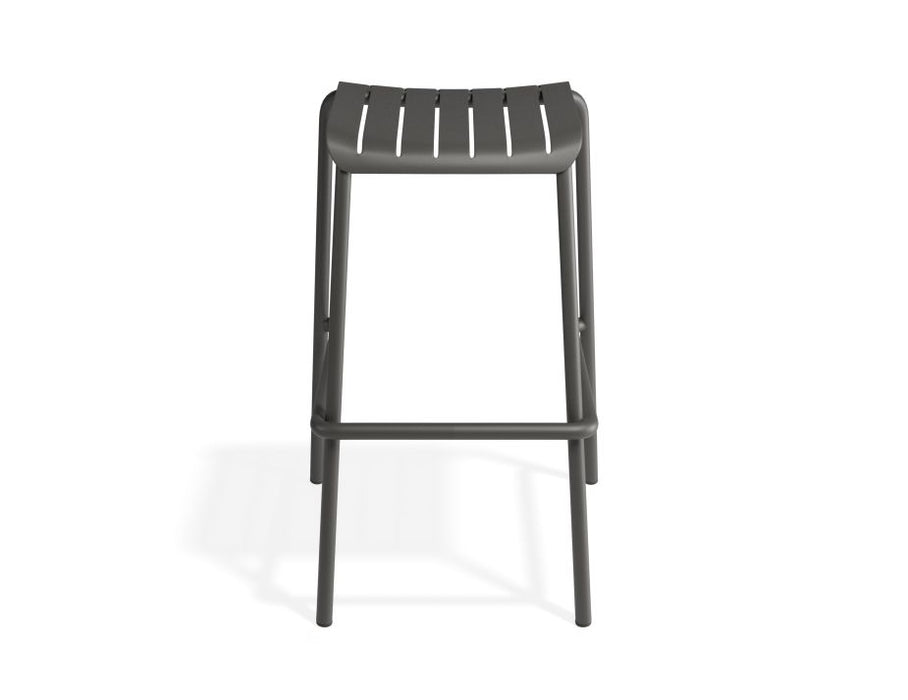 Roku Outdoor Backless Bar Stool in Matt Charcoal