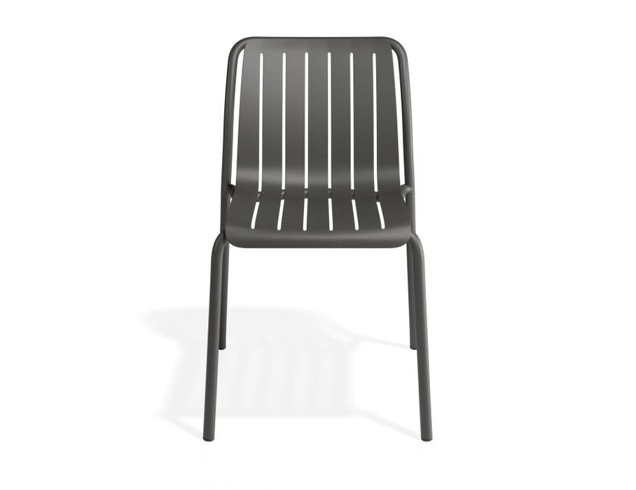 Roku Dining Chair - Outdoor - Charcoal - Chair with Green Cushion