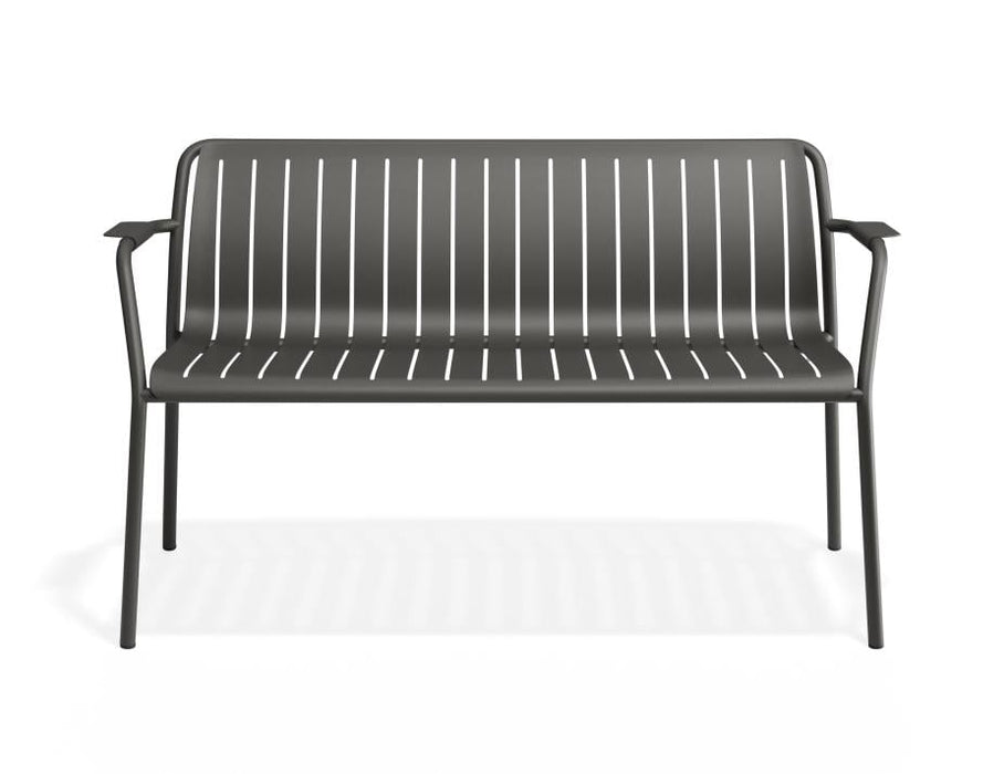 Roku Garden Bench 125cm - Outdoor - Charcoal - Chair with Green Cushion